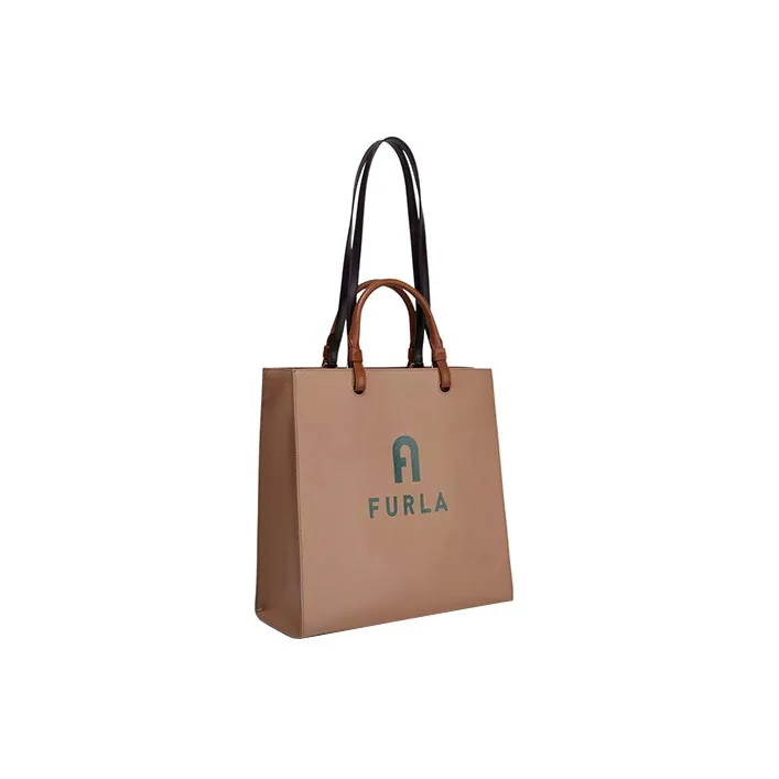 Furla Leather Tote Bag Shopping Bag Shoulder Bag Handbag Large Size Women's Taupe & Jasper-1