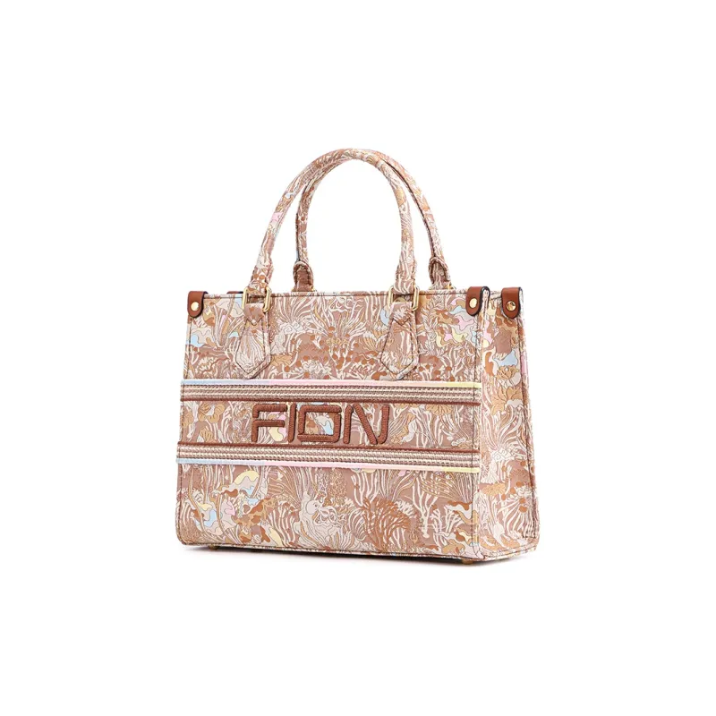 FION Fabric Tote Bag, Shopping Bag, Crossbody Bag, Handbag Medium Size Women's Multicolor-1