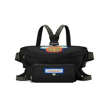 GUCCI Nylon Backpack Unisex Black