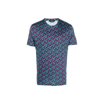 VERSACE All over Logo print T shirt