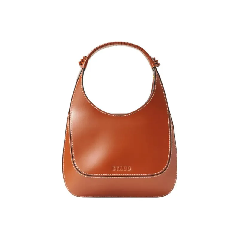 Staud Cow Leather Shoulder Bag Crossbody Bag Handbag Women's Brown-1