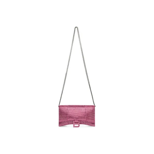 Balenciaga Hourglass Hangbag With Rhinestones Black-1