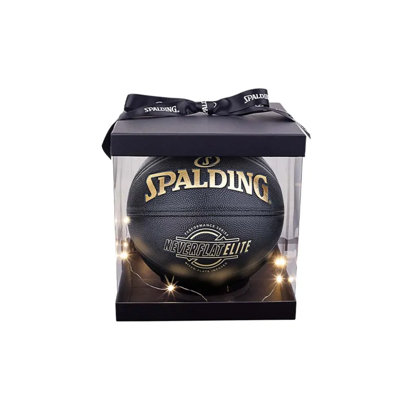 SPALDING NEVERFLAT Series PU Basketball Black Gold Size 7 Training Unisex-3