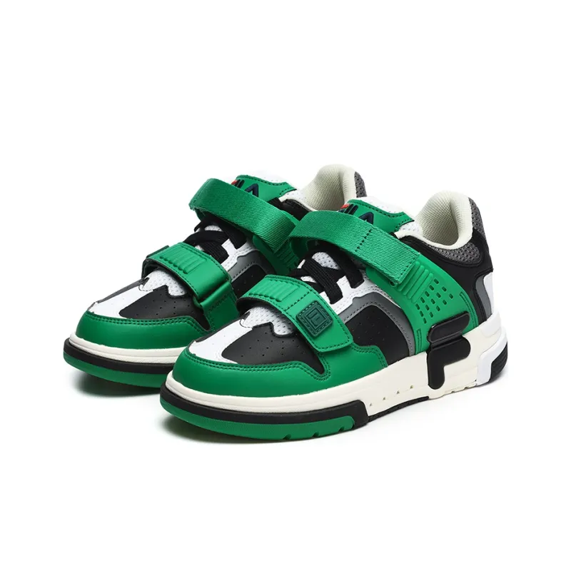 FILA DOPPIO Anti-Slip Wear-Resistant Low-Top Skateboard Shoes Women's Black Oil Green-2
