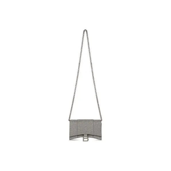 Balenciaga Hourglass Polyurethane Wallet Regular Women's Gray-1