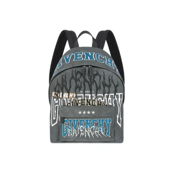 GIVENCHY Fabric Cow Leather Patchwork Backpack Men's Gray