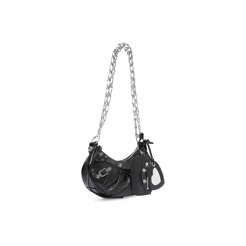 Balenciaga Le Cagole Shoulder Bag With Chain Xs Black-1