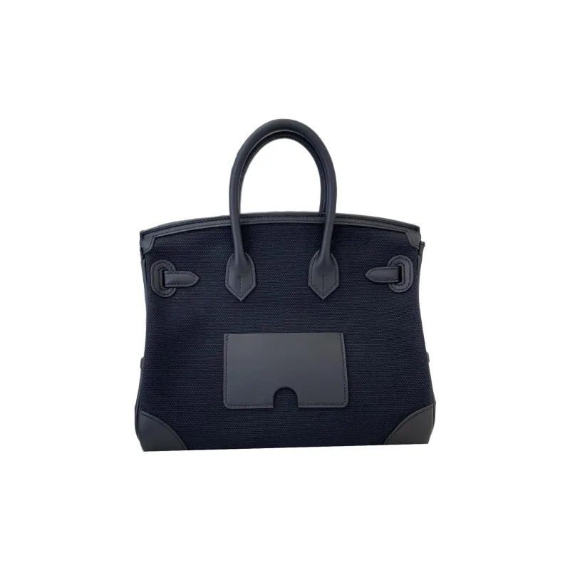 HERMES Birkin Cargo Canvas With Swift Leather Birkin Bag Handbag Unisex Noir Black-3