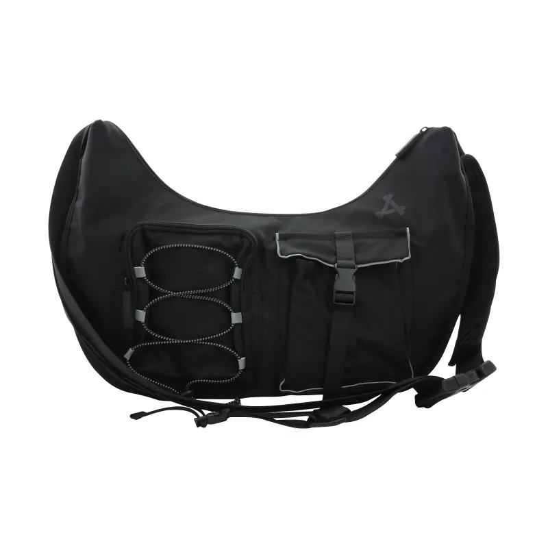 KONADCT Polyester Messenger Bag, Shoulder Bag, Crossbody Bag Unisex Black-2