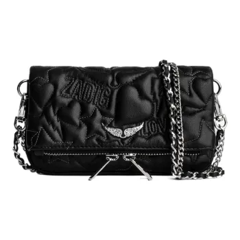 Zadig & Voltaire Rocky Quilting Lambskin One Shoulder Crossbody Clutches Extra Mini Women's Black