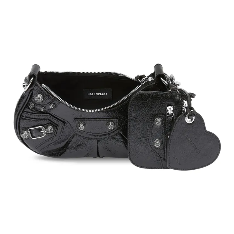 Balenciaga Le Cagole Shoulder Bag With Chain Xs Black-4