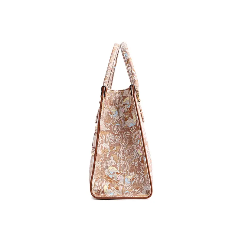 FION Fabric Tote Bag, Shopping Bag, Shoulder Bag, Handbag Tubas Women's Khaki-3
