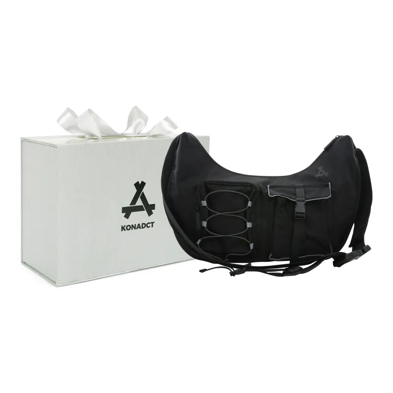 KONADCT Polyester Messenger Bag, Shoulder Bag, Crossbody Bag Unisex Black-4
