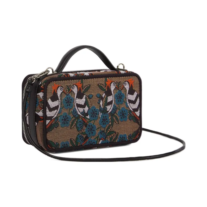 Furla Babylon Fabric Handbag Shoulder Bag Crossbody Bag Mini Women's Taupe-2
