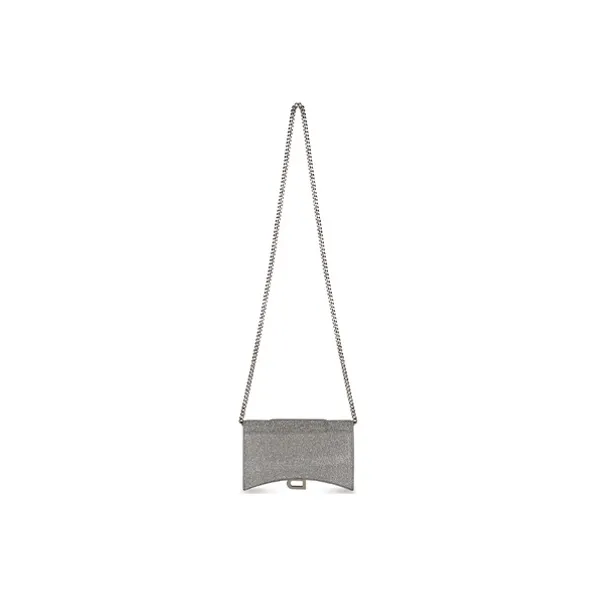 Balenciaga Hourglass Polyurethane Wallet Regular Women's Gray-2