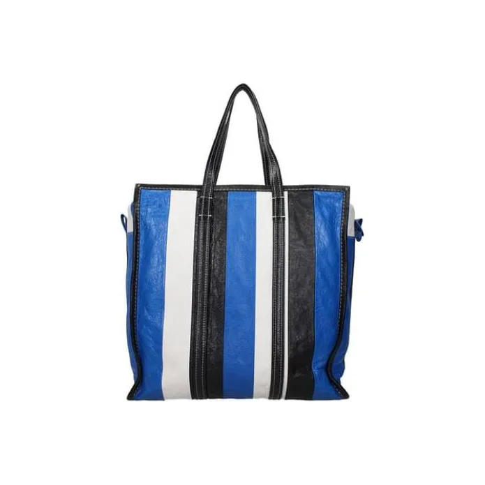 Balenciaga Leather Handbag Shoulder Bag Women's Black/Blue-2