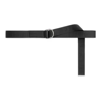 CELINE Medium Double Ring Belt In Jacquard Textile And Calfskin