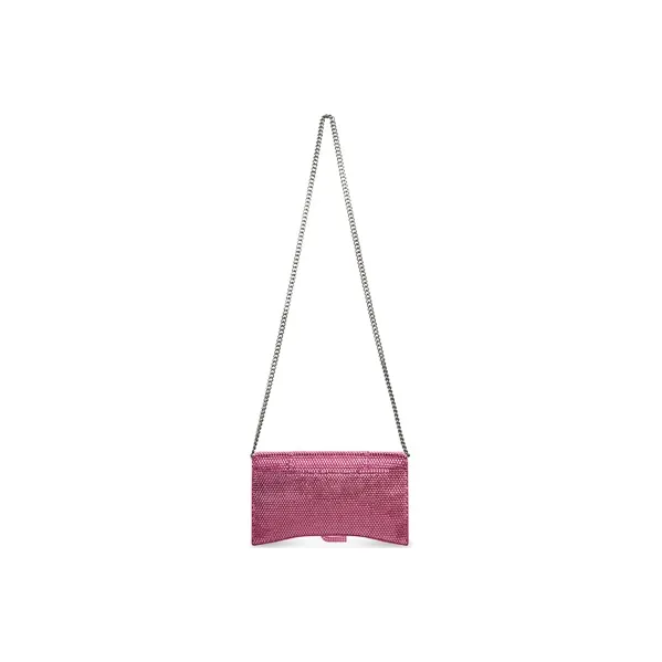 Balenciaga Hourglass Hangbag With Rhinestones Black-2