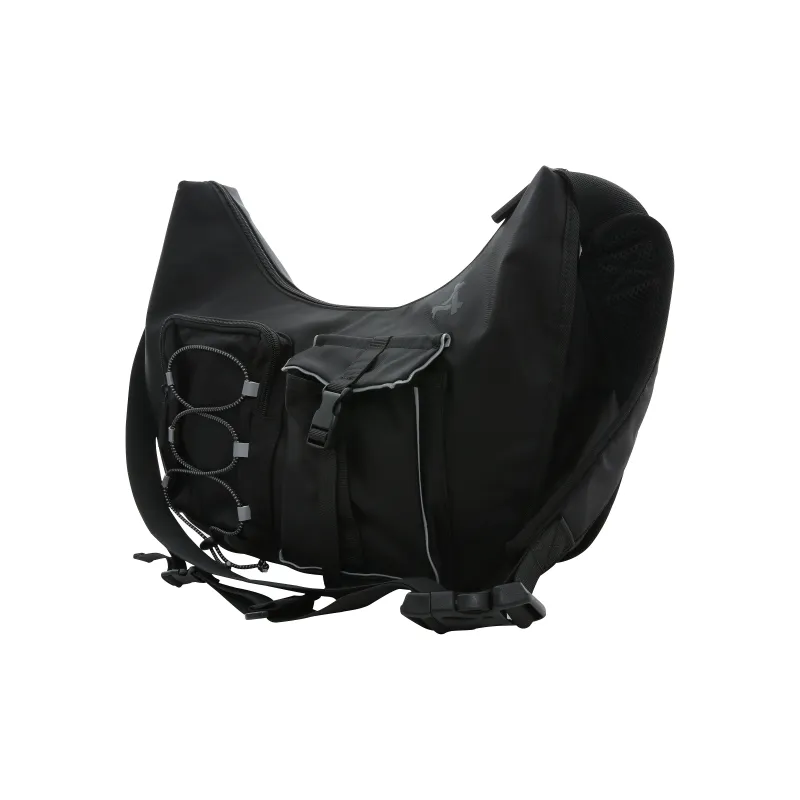 KONADCT Polyester Messenger Bag, Shoulder Bag, Crossbody Bag Unisex Black-3