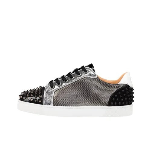 Christian Louboutin Skateboard Shoes Men Low-Top Silver Black