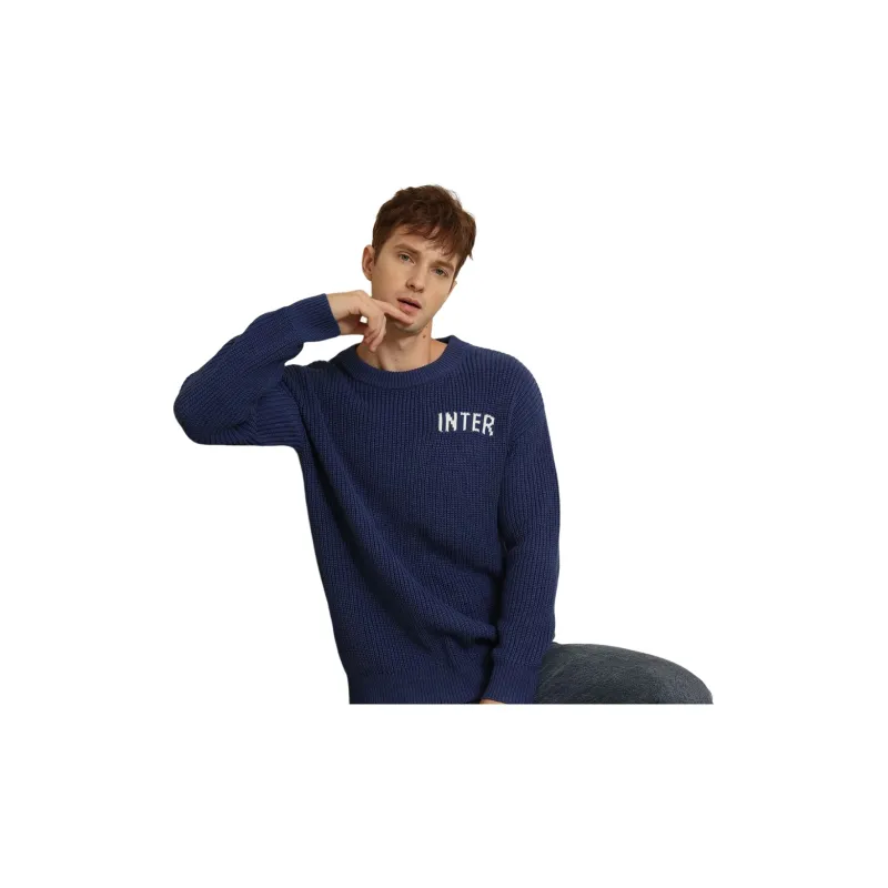Loose Fit Sweater International Beige Blue Unisex-3