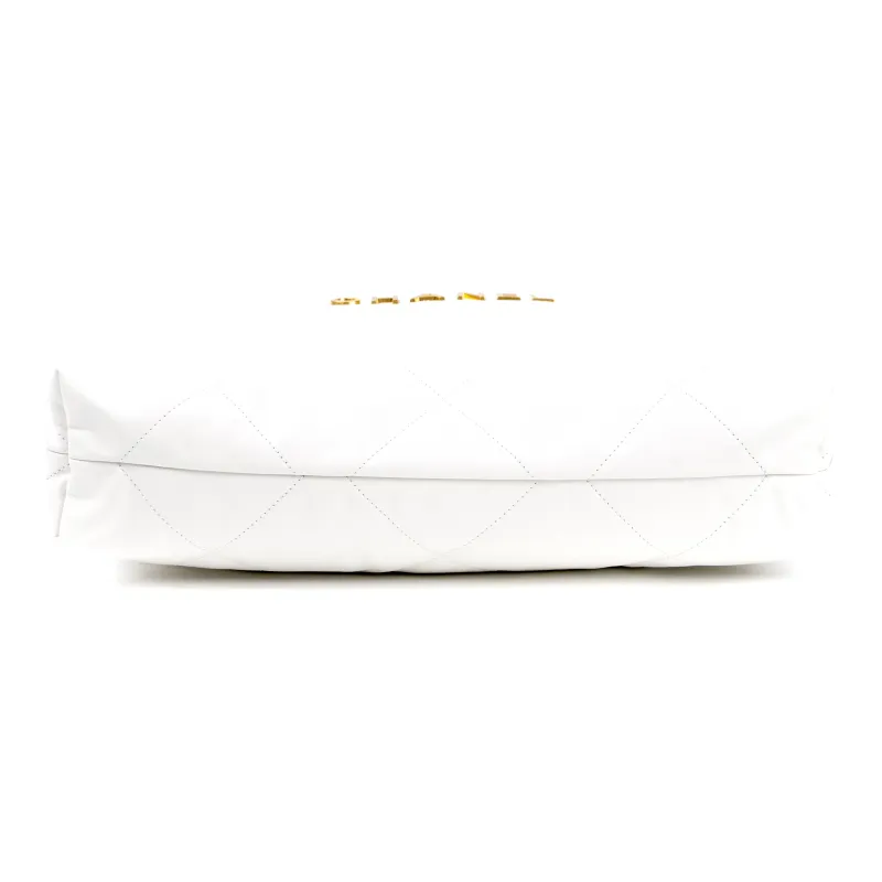 CHANEL Smooth Finish Calfskin Handbag, Tote Bag, Shopping Bag, Crossbody Bag Women's White-3