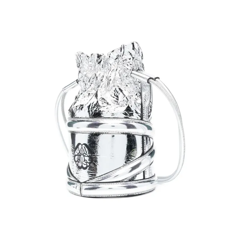 Alexander McQueen The Soft Curve Bag Silver-1