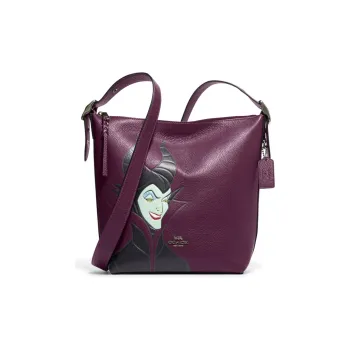 COACH Disney, Collaboration Duffle Cow Leather Tote Bag, Shopping Bag, Shoulder Bag Large Size Women's Purple
