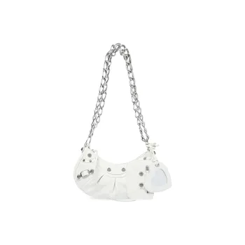 Balenciaga Le Cagole Lambskin Portable Crossbody Bag, Shoulder Bag Mini Women's White
