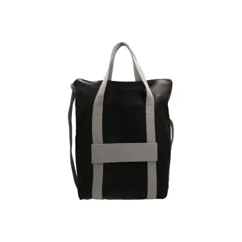 RICK OWENS/RO Leather With Fabric Backpack Men's Black