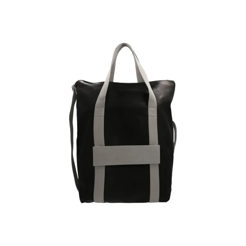 RICK OWENS/RO Leather With Fabric Backpack Men's Black-0