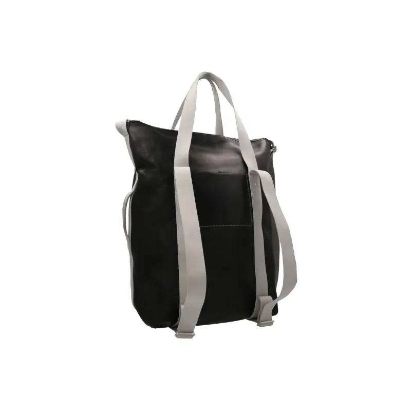 RICK OWENS/RO Leather With Fabric Backpack Men's Black-1