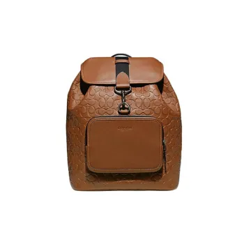 COACH Sullivan Cow Leather With Textile Backpack Large Size Men's Brown