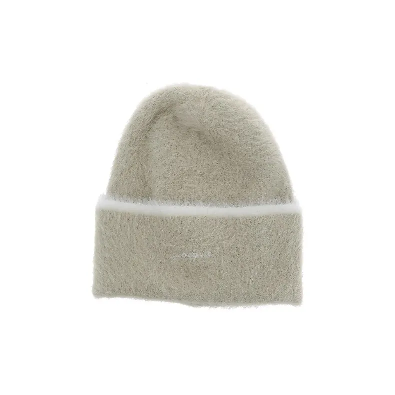Jacquemus Polyamide Beanies Women's Gray White-0