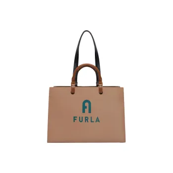 Furla Leather Tote Bag Shopping Bag Shoulder Bag Handbag Large Size Women's Taupe & Jasper