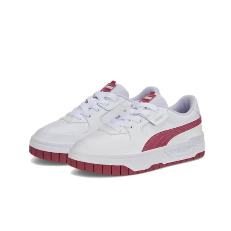 PUMA Cali Dream Leather Cushioning Wear-Resistant Low-Top Skateboard Shoes Women's Red White-2