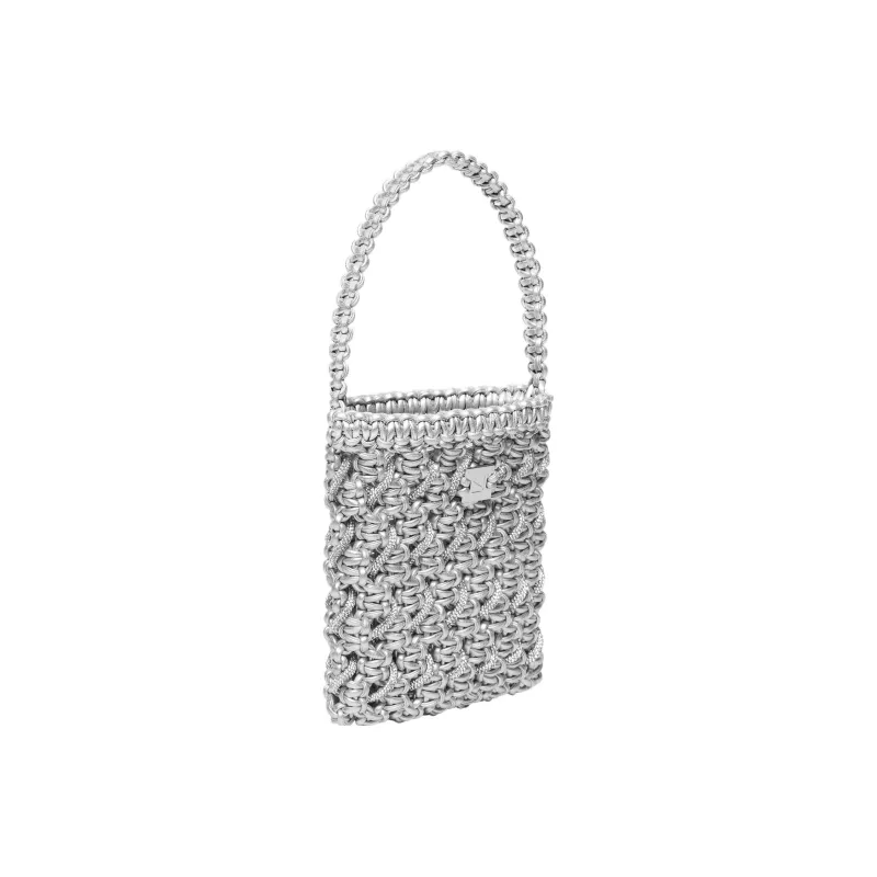 YUZEFI Vegan Leather Tote Bag, Shopping Bag, Shoulder Bag, Handbag Trumpets Women's Silver-1