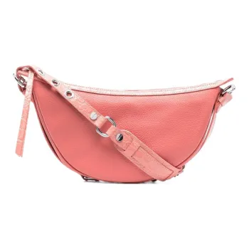 By Far Cow Leather Patchwork Handbag Shoulder Bag Women's Pink