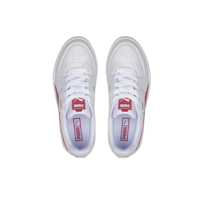 PUMA Cali Dream Leather Cushioning Wear-Resistant Low-Top Skateboard Shoes Women's Red White-3