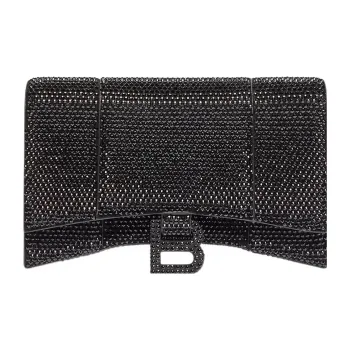 Balenciaga Hourglass Wallet With Chain Xs Rhinestone Black