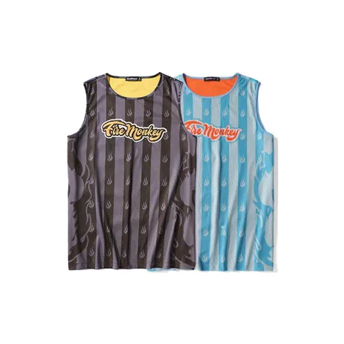 FireMonkey Basketball Jerseys Unisex 2-Pack Yellow Brown+Blue/Orange