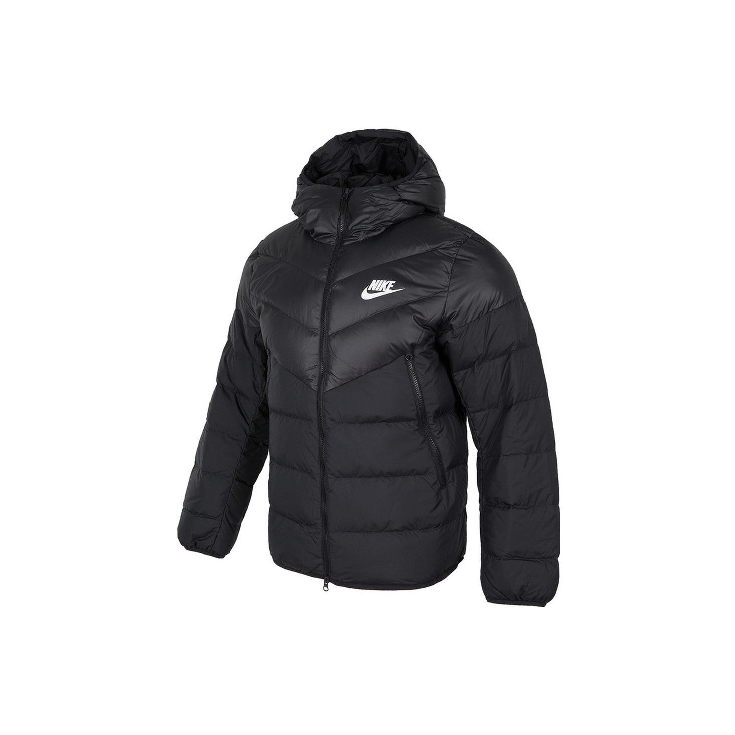 Nike Men Logo Casual Hooded Down Jacket Black