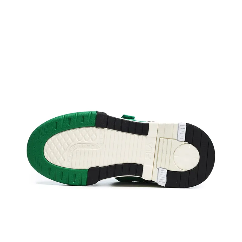 FILA DOPPIO Anti-Slip Wear-Resistant Low-Top Skateboard Shoes Women's Black Oil Green-5