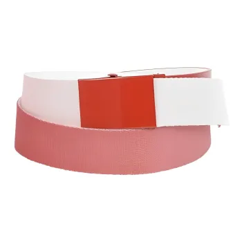 DIESEL Individual Minimalist Style Two Tone Automatic Buckle Belt Women's White/Red