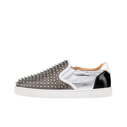 Christian Louboutin Skateboard Shoes Men Low-Top Silver