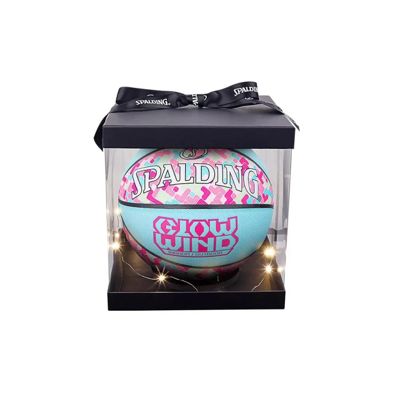 SPALDING Cyclone Series Microfiber Leather Basketball Blue Pink Size 7 Training Unisex-0