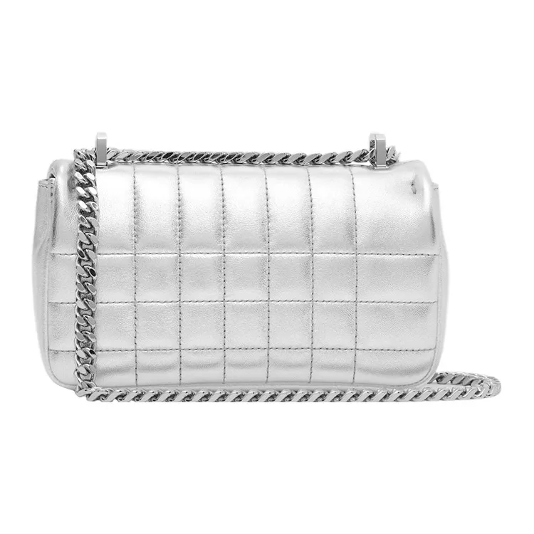 Burberry Lola Lola Bag Lambskin Crossbody Bag Shoulder Bag Mini Women's Silver-3