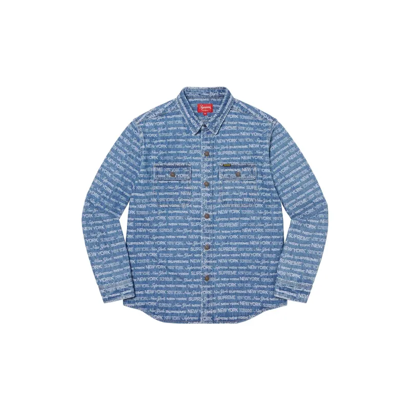 Supreme Multi Type Jacquard Denim Shirt - POIZON