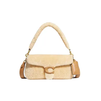 COACH Pillow Shearling Portable Crossbody Bag, Shoulder Bag Women's Yellow