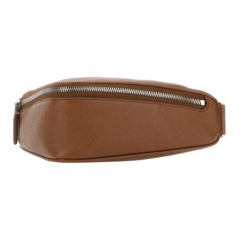 PRADA Leather Sling Bag, Fanny Pack Men's Brown-1